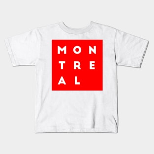 Montreal | Red square, white letters | Canada Kids T-Shirt